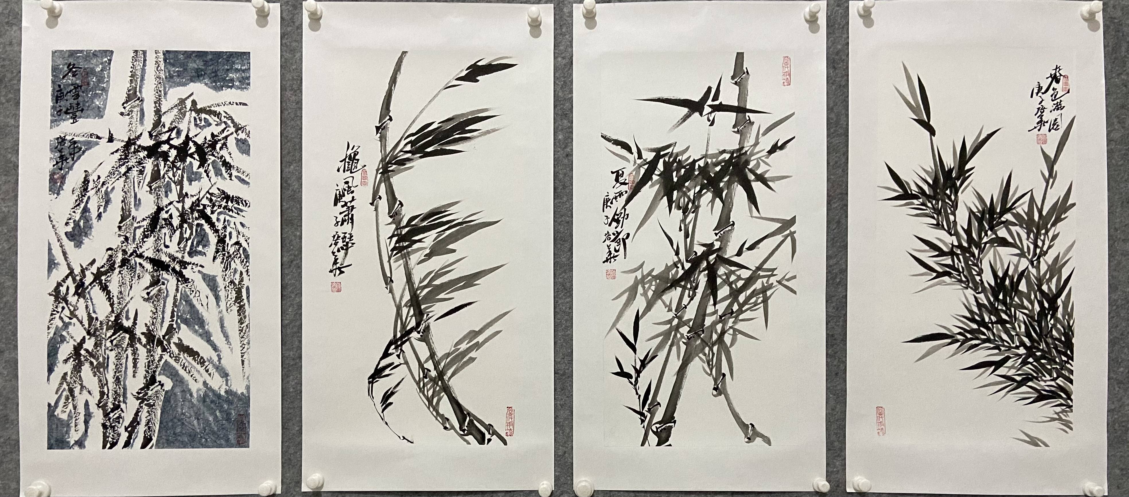 书画名家陈培华首创朱墨竹只因竹有十德
