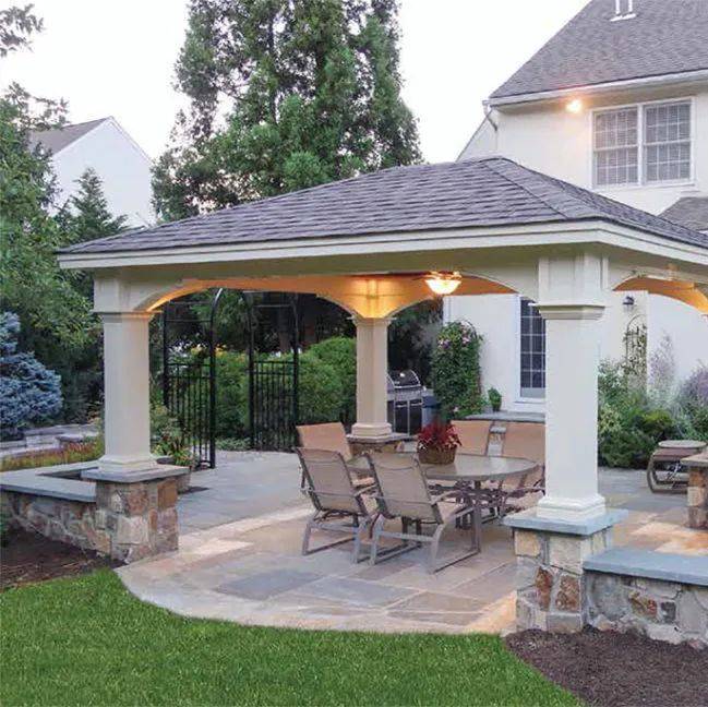 美式凉亭all kinds of pavilion百样凉亭01草地的中央,树影婆娑下