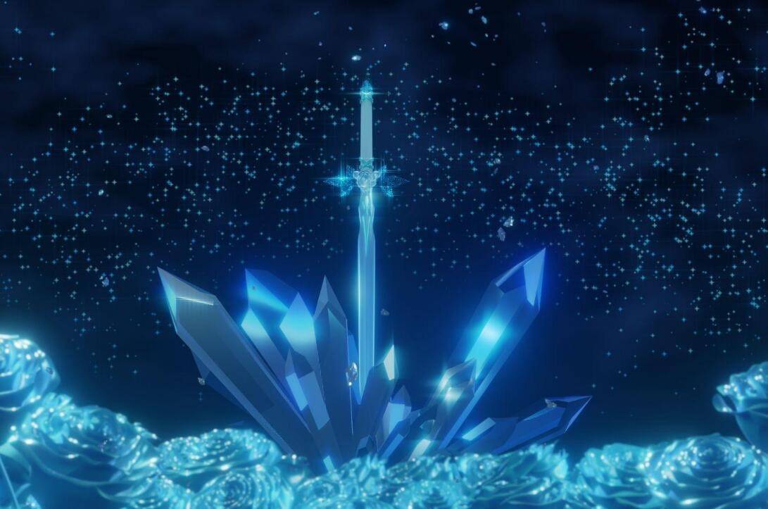 在刀剑神域第3季的时候,动漫中男二号ugo的蓝蔷薇之剑因为华丽的造型