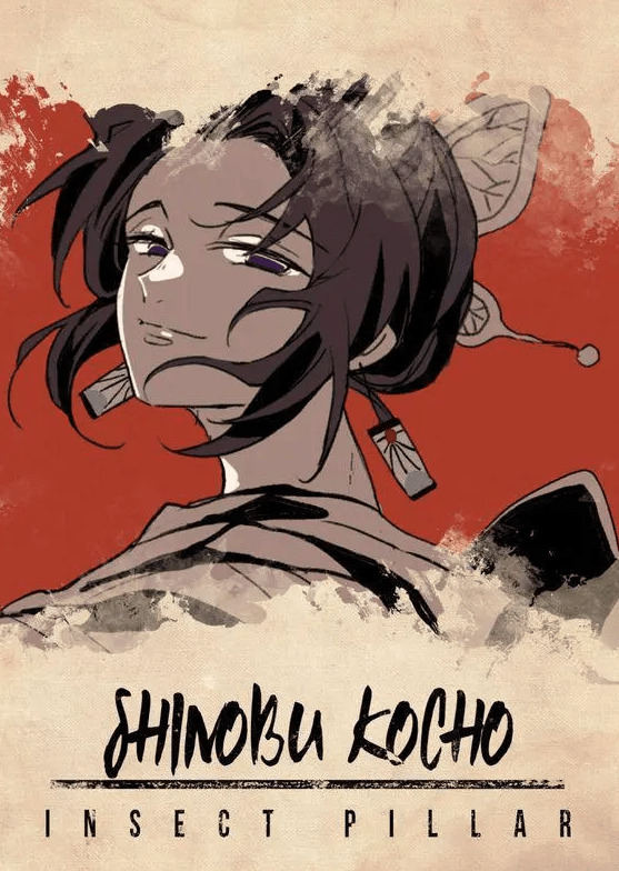 《鬼灭之刃》九柱的复古海报,女生比男生还帅气,给恋柱爆灯!