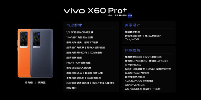 处理器|vivo X60 Pro+发布：骁龙888处理器+蔡司双主摄，4998元起