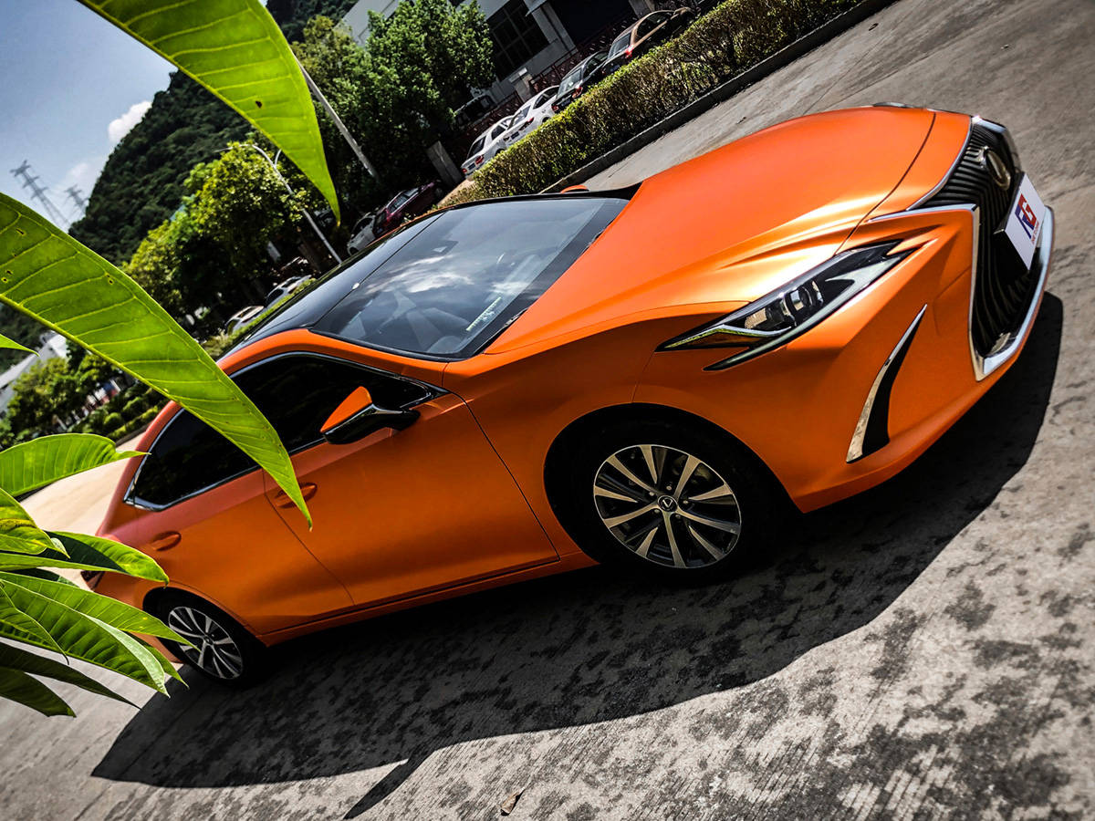 雷克萨斯es200车身改色电光火焰橙rg瑞集改色膜福建泉州