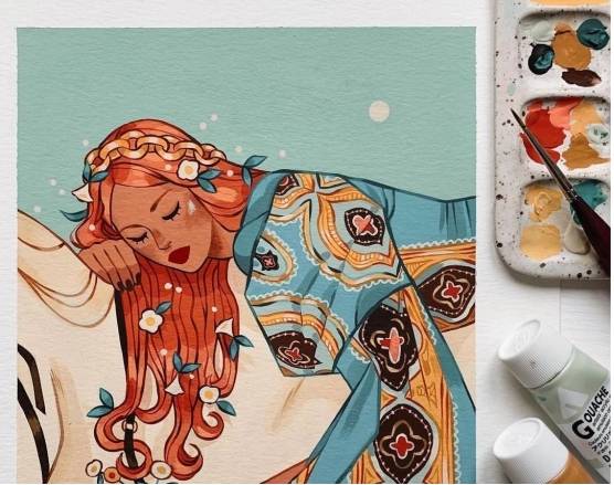 梦幻唯美的色彩与线条既复古又浪漫这画风爱了