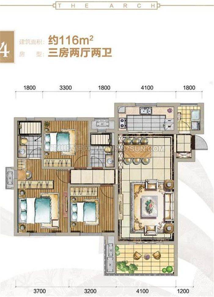 铂悦公馆户型赏析铂悦公馆户型共有8个,建筑面积约130/135/158㎡