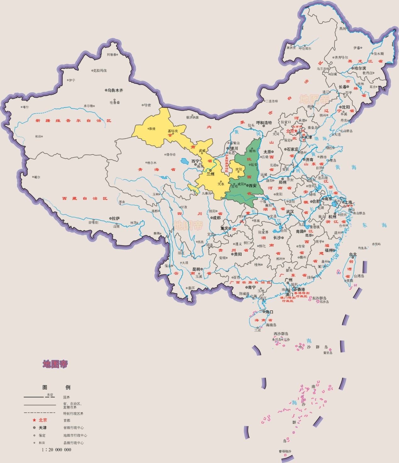 甘肃西安地图全图图片