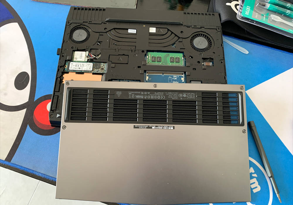 cpu爆降8度外星人13r3笔记本拆机九州风神ex750硅脂更换过程