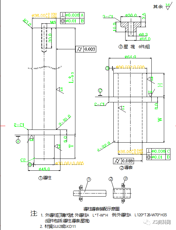 五金模具设计标准内导柱外导柱使用标准