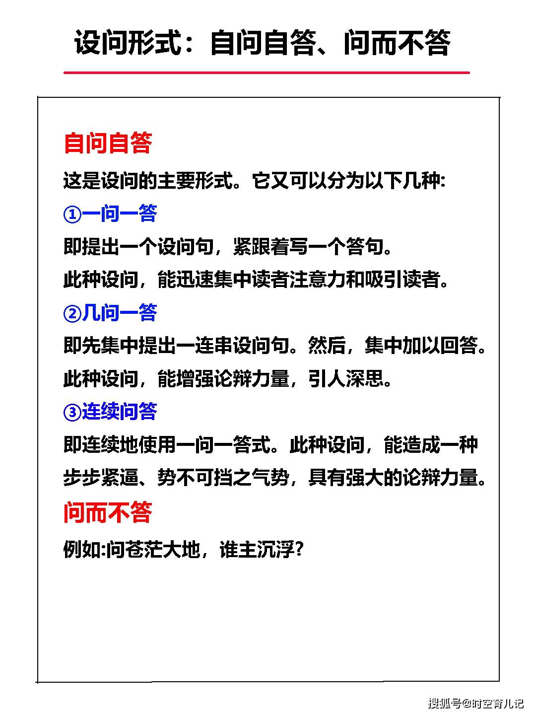 小学语文基础知识：修辞手法~设问_搜狐网