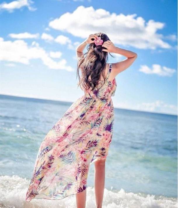 极品女神游罗特尼斯岛，碎花连衣裙写真，展现了完美的气质容颜
