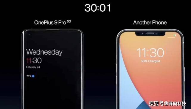 一加9 Pro与iphone 12充电速度对比 苹果受到一万点伤害 系列