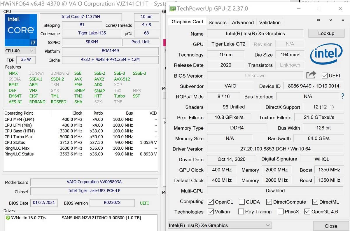 那么关于tiger lake-h35系列处理器里面最高端的型号 i7 11375h,主打