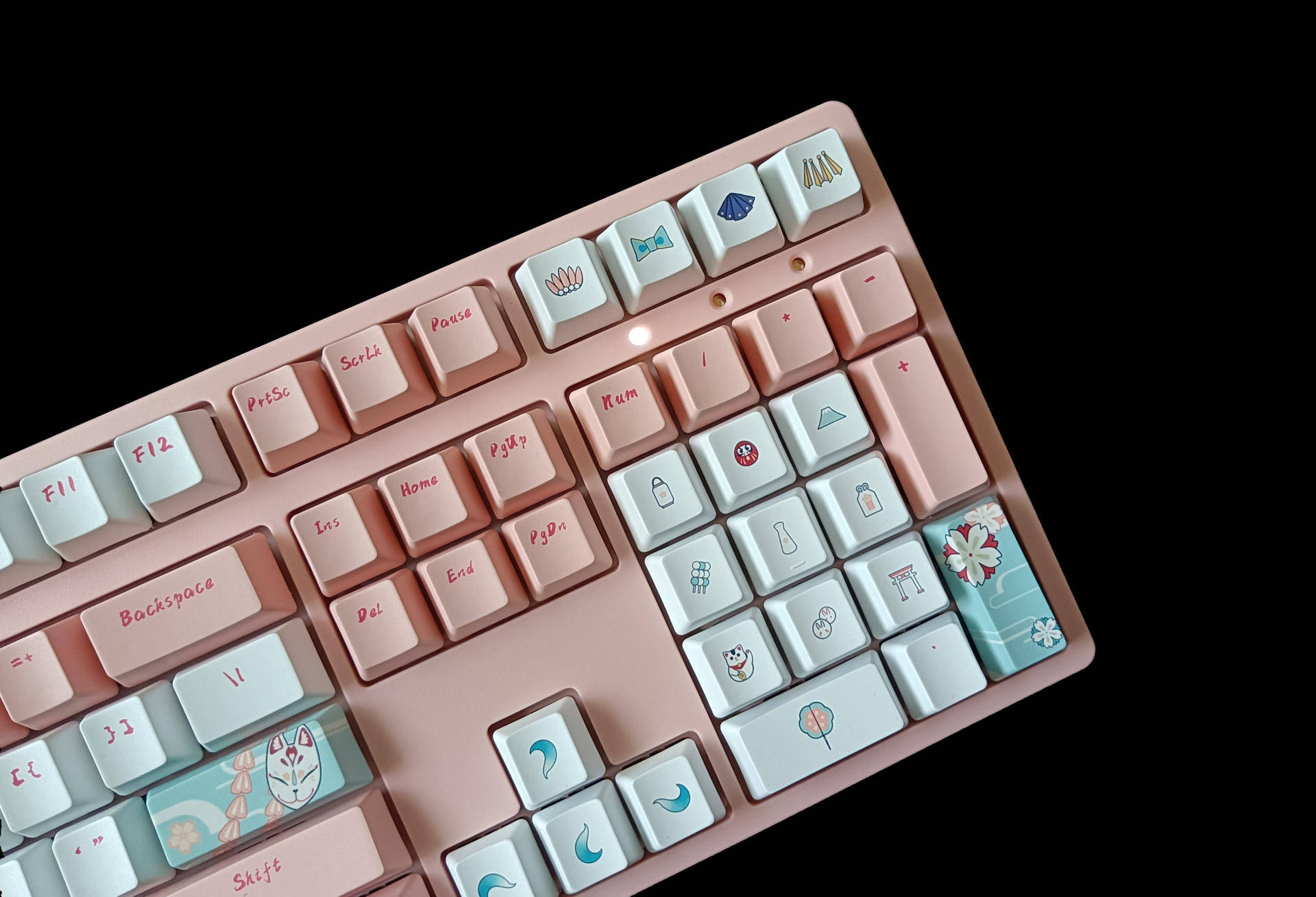 原创俘获老夫的少女心萌物二次元ikbc狐樱机械键盘体验