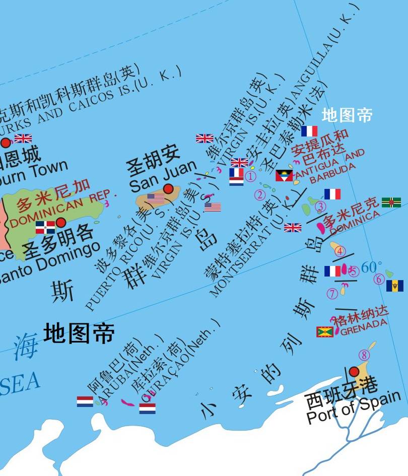 加勒比海高清地图图片