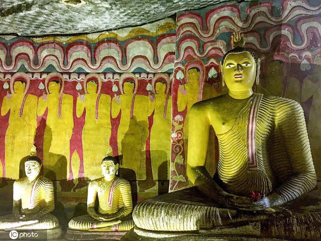 斯里兰卡丹布勒石窟寺壁画精美绝伦-搜狐大视野-搜狐新闻