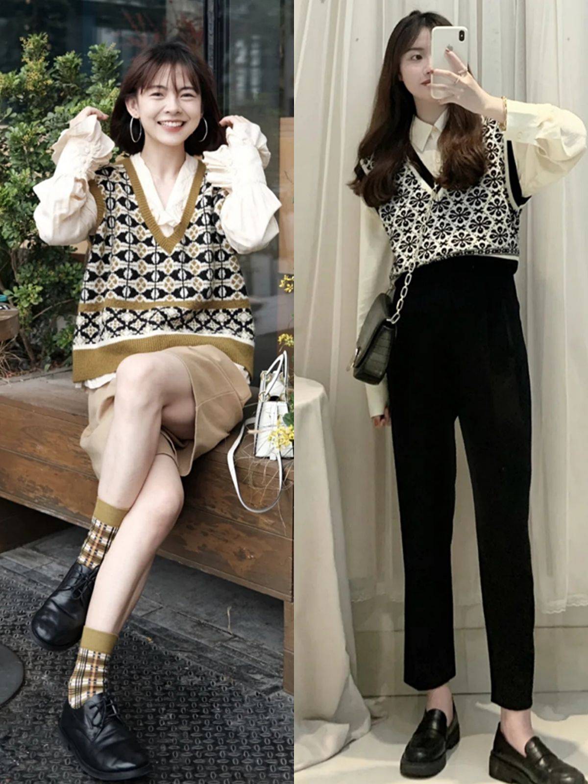 二,"毛背心"的搭配技巧