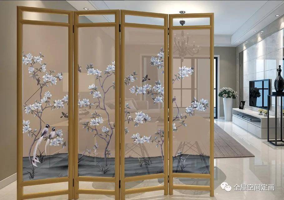 冰彩活画屏风为空间屏添绝世风华