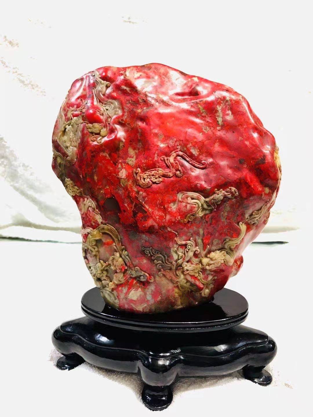 精品鉴赏昌化大红包鸡血石摆件