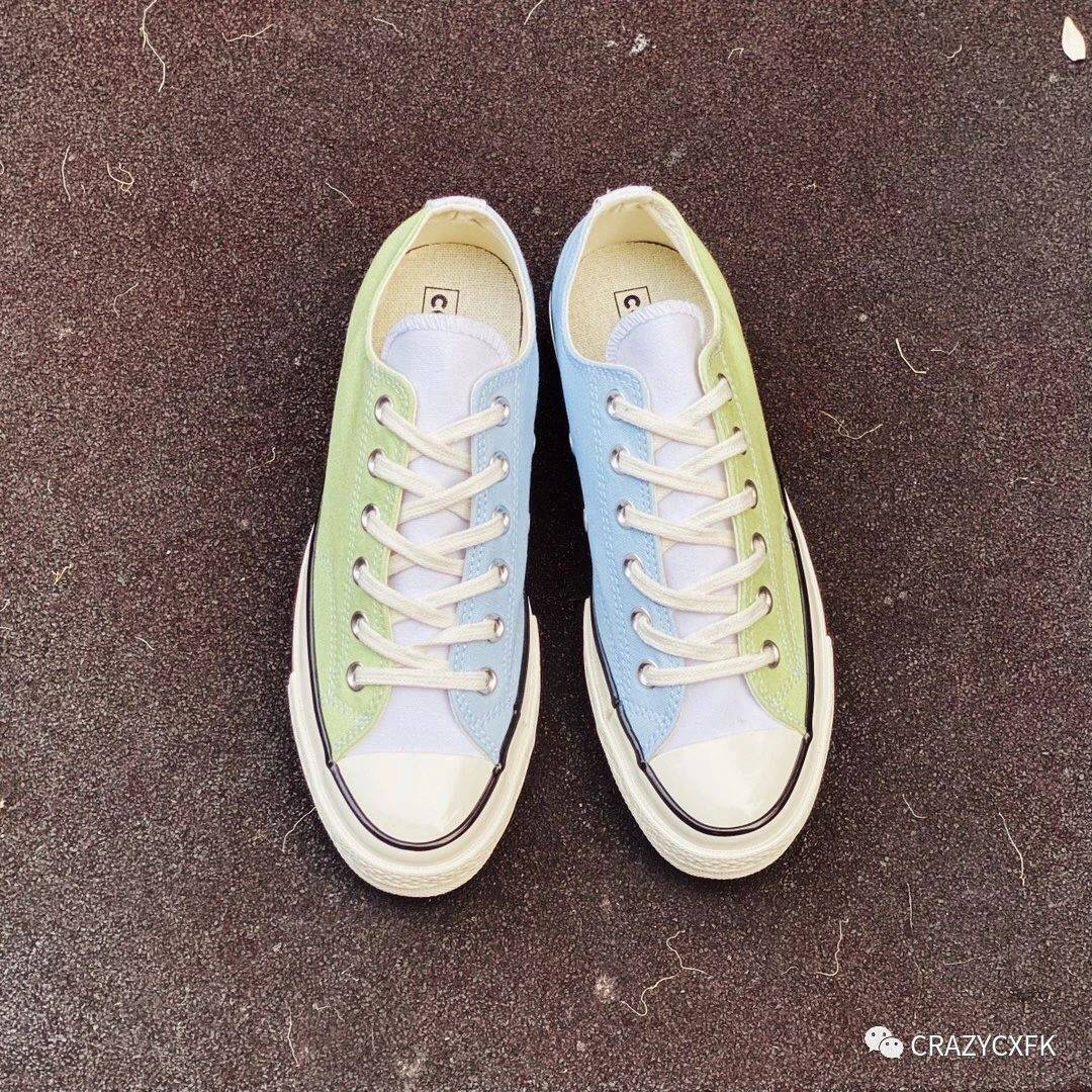 匡威蓝绿拼色冰淇淋帆布鞋 converse chuck 70s