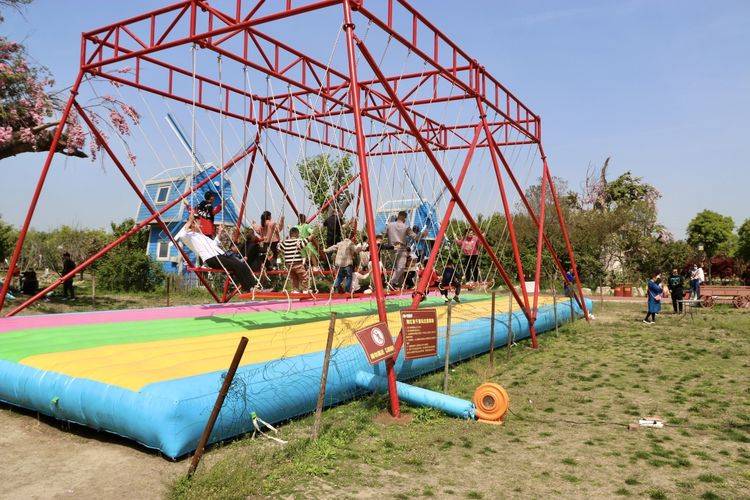 一路美景一路行 700余名武汉游客走进蓝天芝麻小镇_平舆