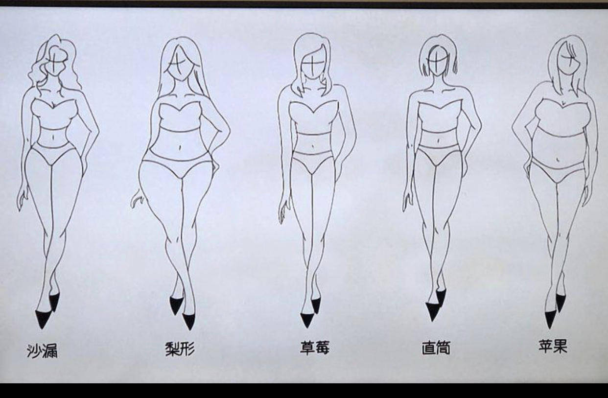 6种女生体型图片