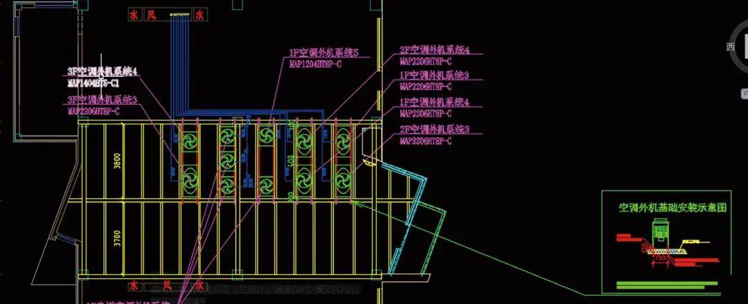 空调外机cad平面图图片