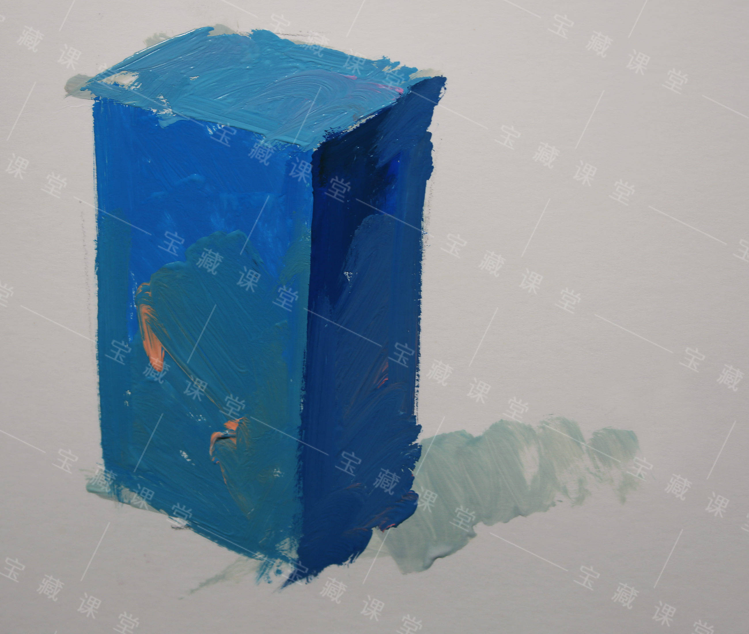 色彩单体静物牛奶盒步骤图分享附视频宝藏美术网校