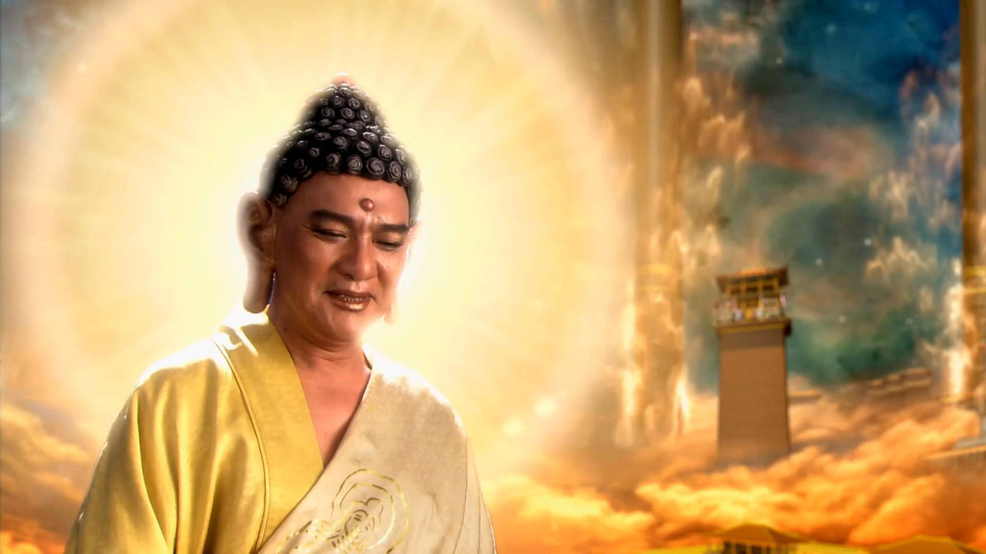 逃出生天的如来佛祖大怒之下企图一掌击杀孔雀.