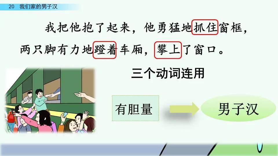 部編版四年級下冊第20課我們家的男子漢圖文講解