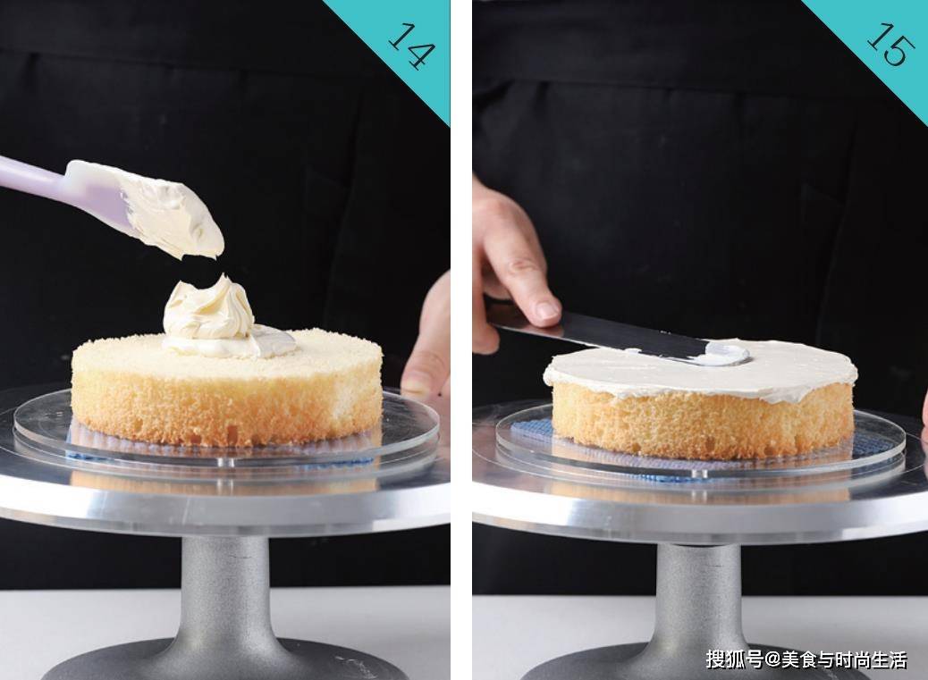 蛋糕的奶油怎么抹平（摸好奶油的两层蛋糕）