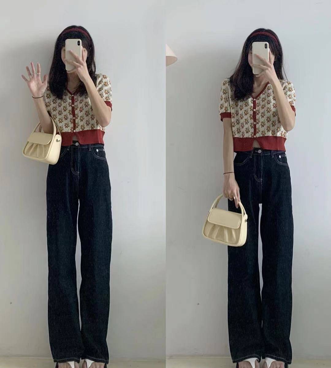 春天高腰裤搭配示范:毫不费力穿出显高的效果