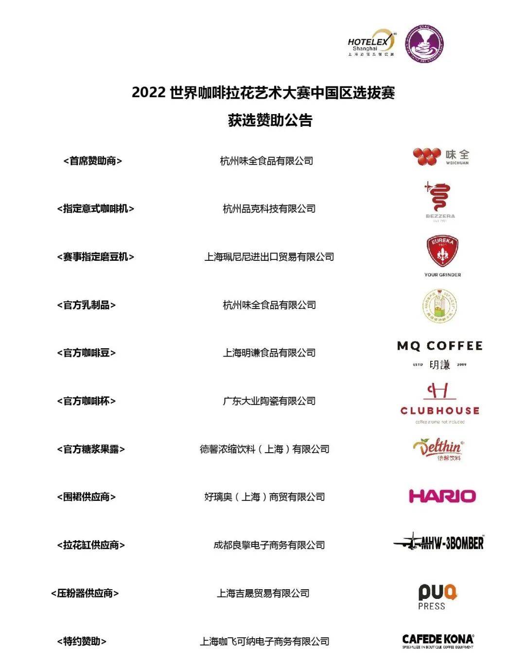 世界咖啡品牌排行榜_2022世界咖啡系列赛事中国区选拔赛获选赞助公布!看看心水的品牌上...