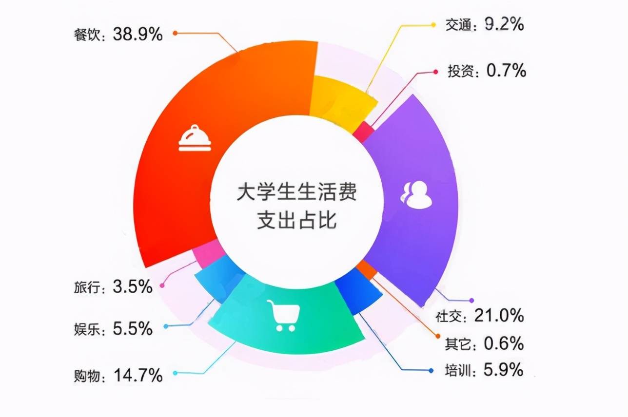 大学生生活费统计图图片