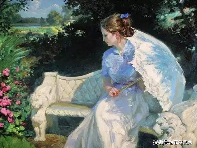 俄罗斯艺术家油画中的美女温婉知性的魅力女神