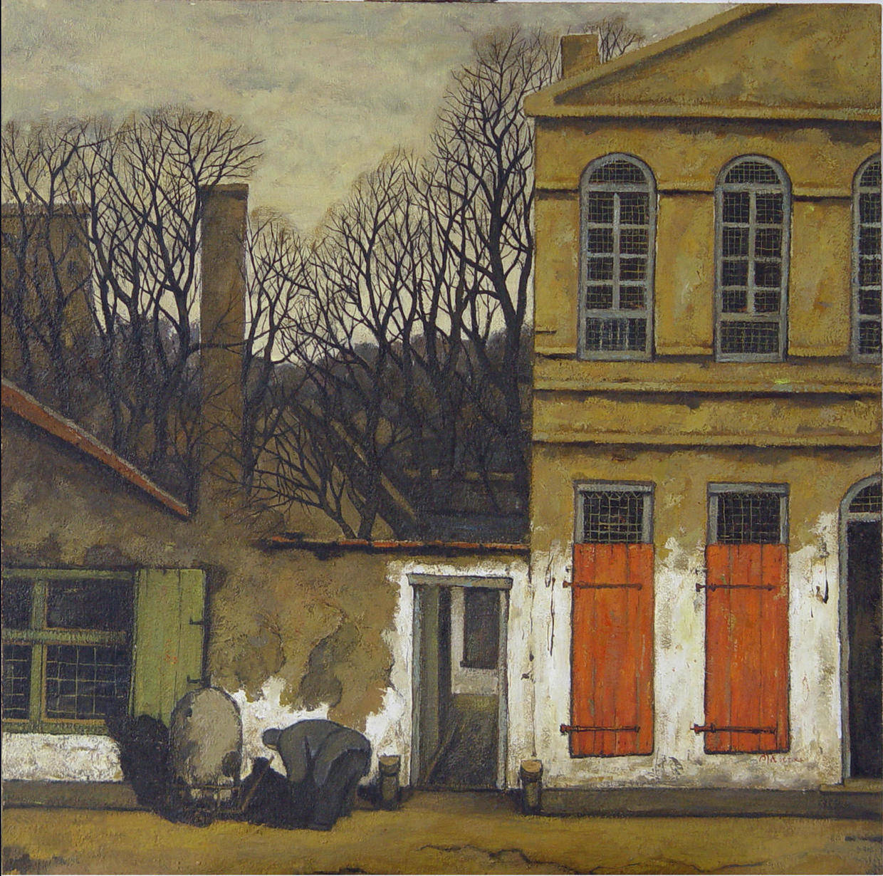 留影·雪景前》 81x65cm 布面油彩 2008年《留影》 81x65cm 布面油画