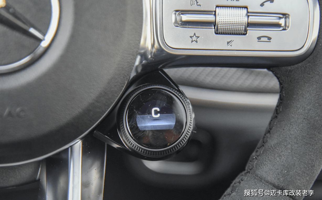 奔驰新款gle63改翻毛皮方向盘amg液晶旋钮按键