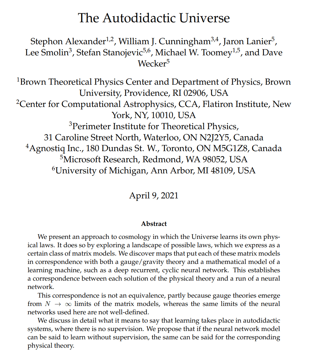 一篇80页的论文论证了“宇宙正在学习”，人类只是宇宙学习的产物_搜狐网