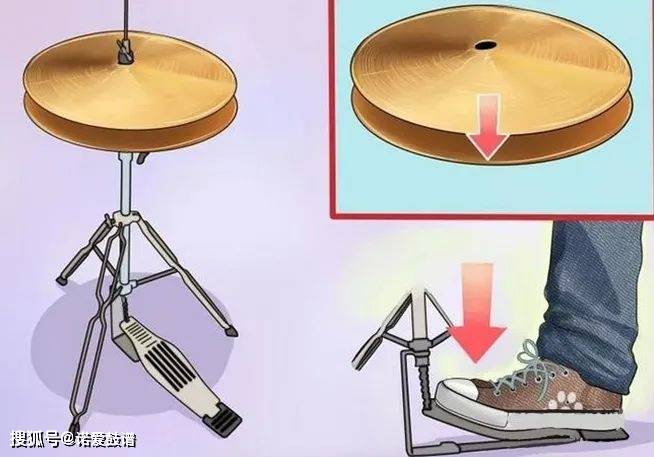 练习使用踩镲脚踏.