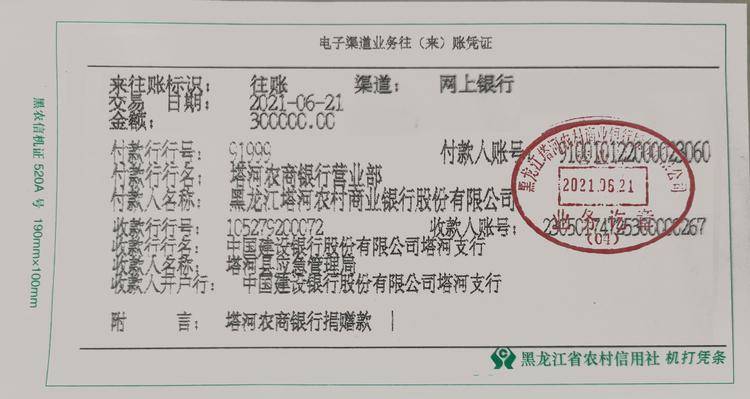 大庆定制银行回执单 来自搜狐网
