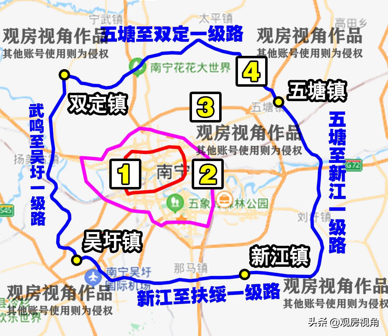 南宁市四环规划图图片