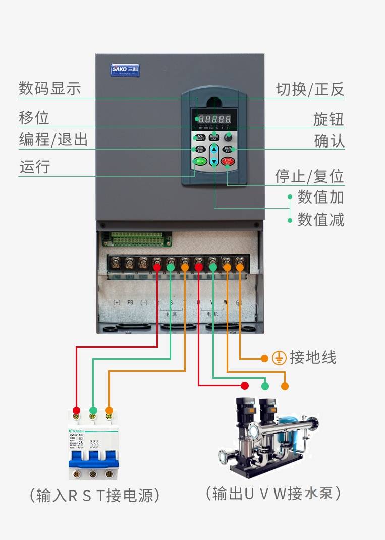 恒压供水实物接线图图片