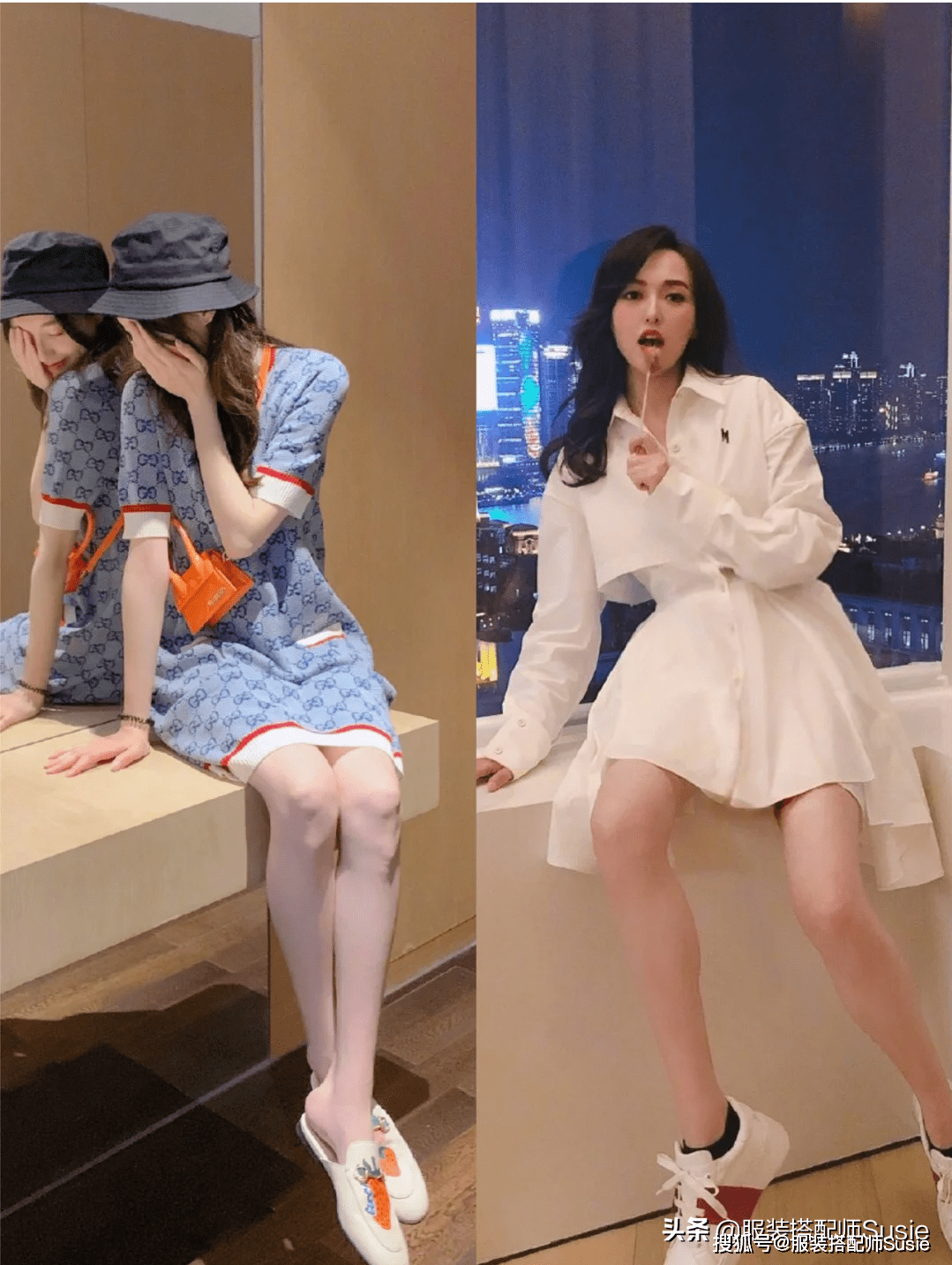 下半身|腿怎样看上去又长又直呢？跟着腿精唐嫣学起来