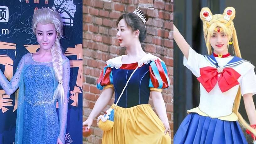 杨紫扮迪士尼白雪公主萌翻,迪丽热巴版的elsa有点奇怪