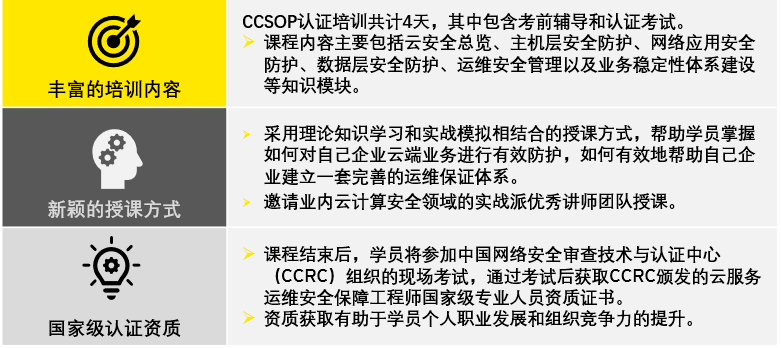 培训|云安全运维备受关注——云服务运维安全专家认证（CCSOP）培训火热招生