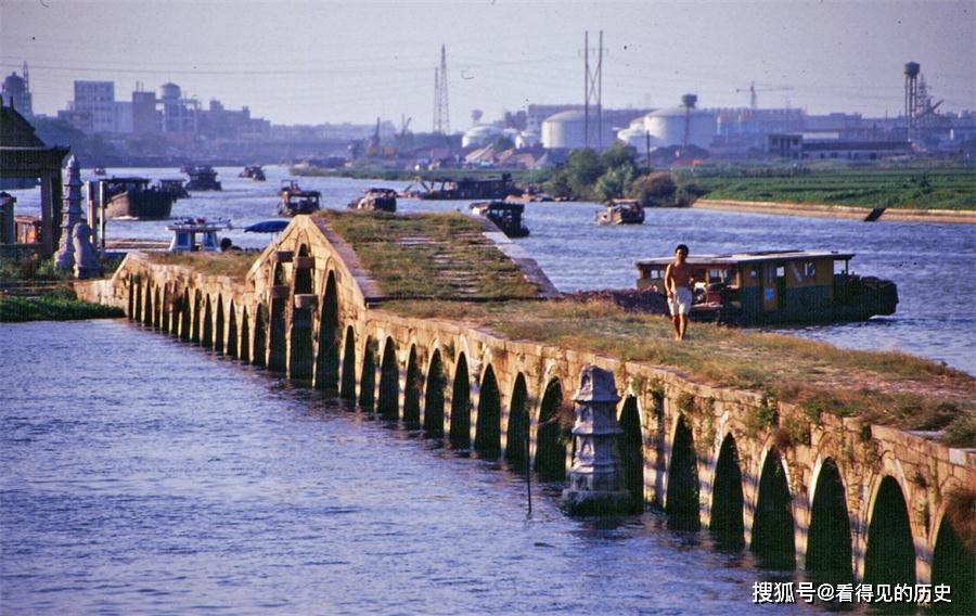 老照片 1996年江苏苏州 古老的运河