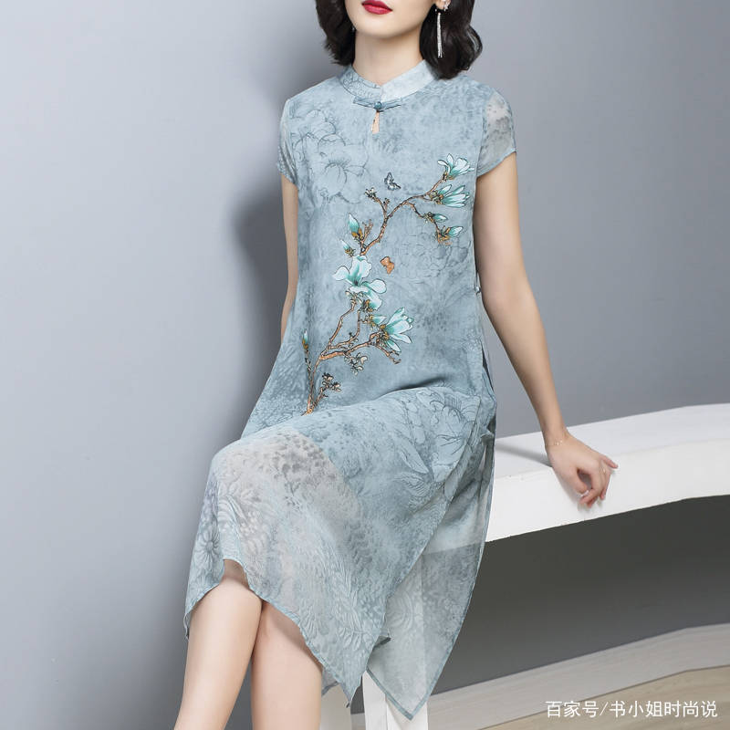 都能|夏天太闷热了，不如换上这文艺清新的旗袍裙，给你带来一抹清凉