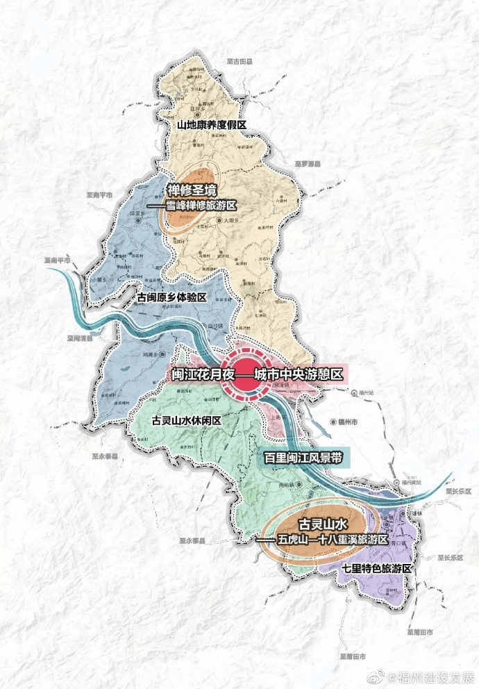 根据政府最新的《闽侯县全域旅游发展总体规划》,本案位于"闽江花月夜