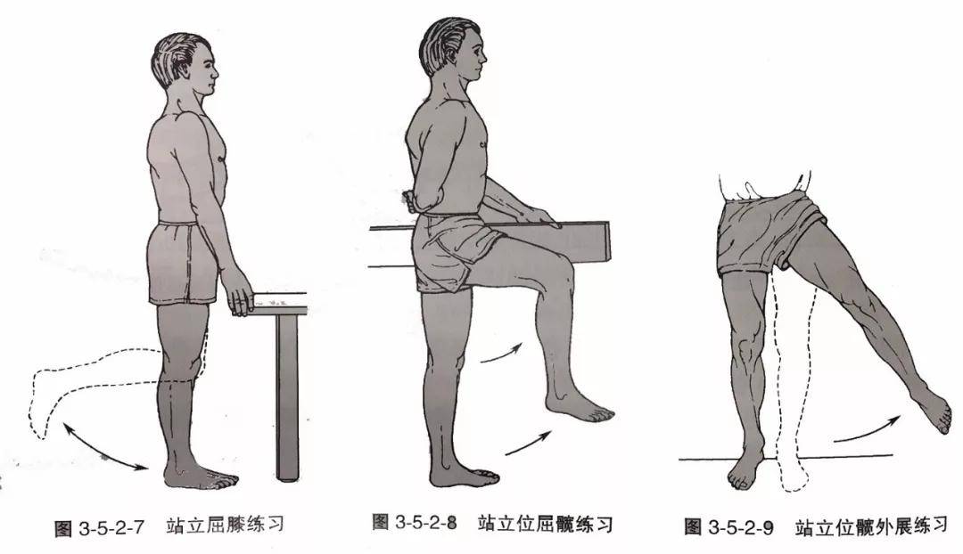 练习有助于重获膝关节周围肌肉力量,改善关节活动度和恢复平衡协调性