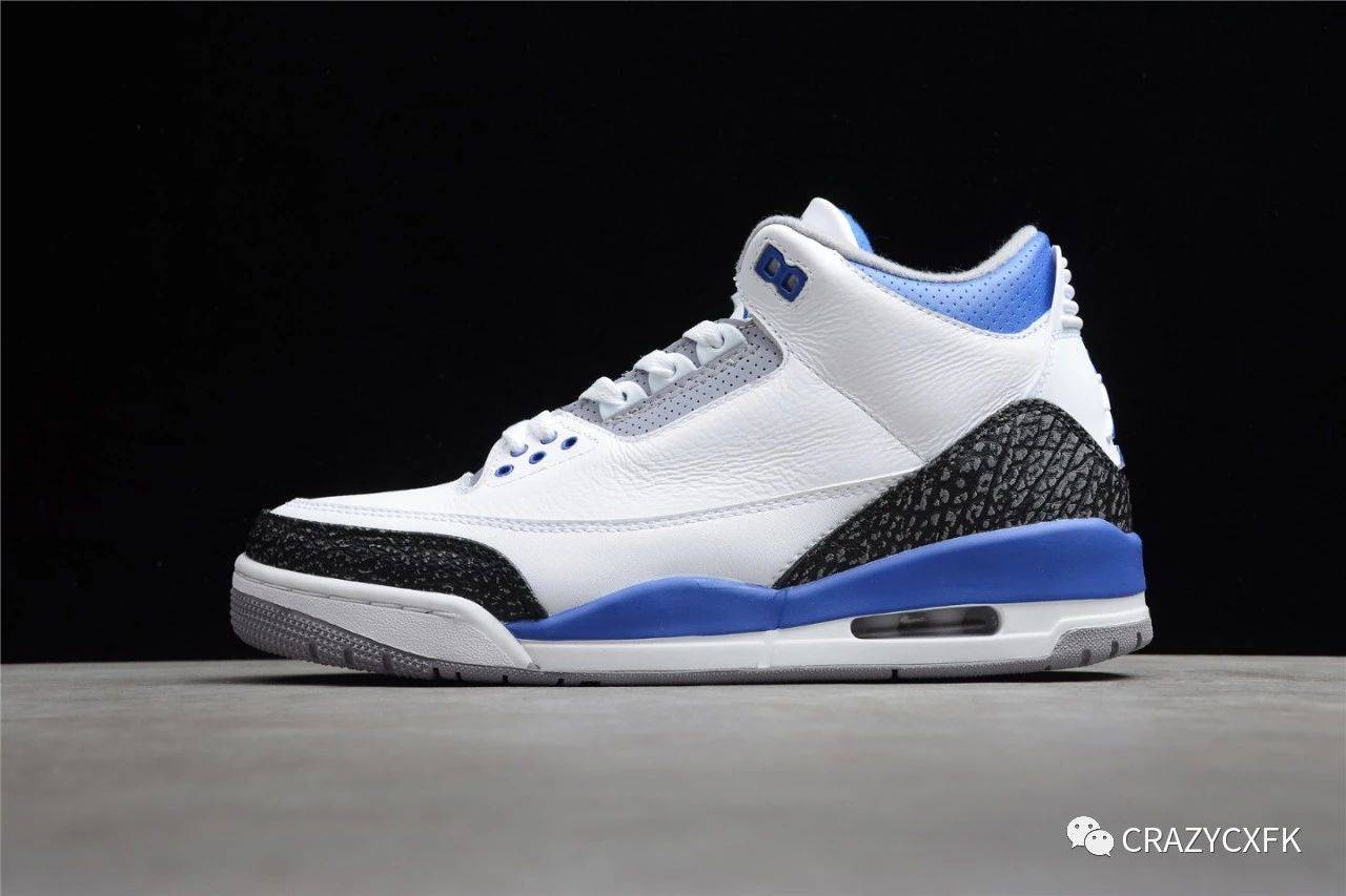 乔丹赛车蓝爆裂纹air Jordan 3 Retro Racer Blue 篮球鞋 鞋子