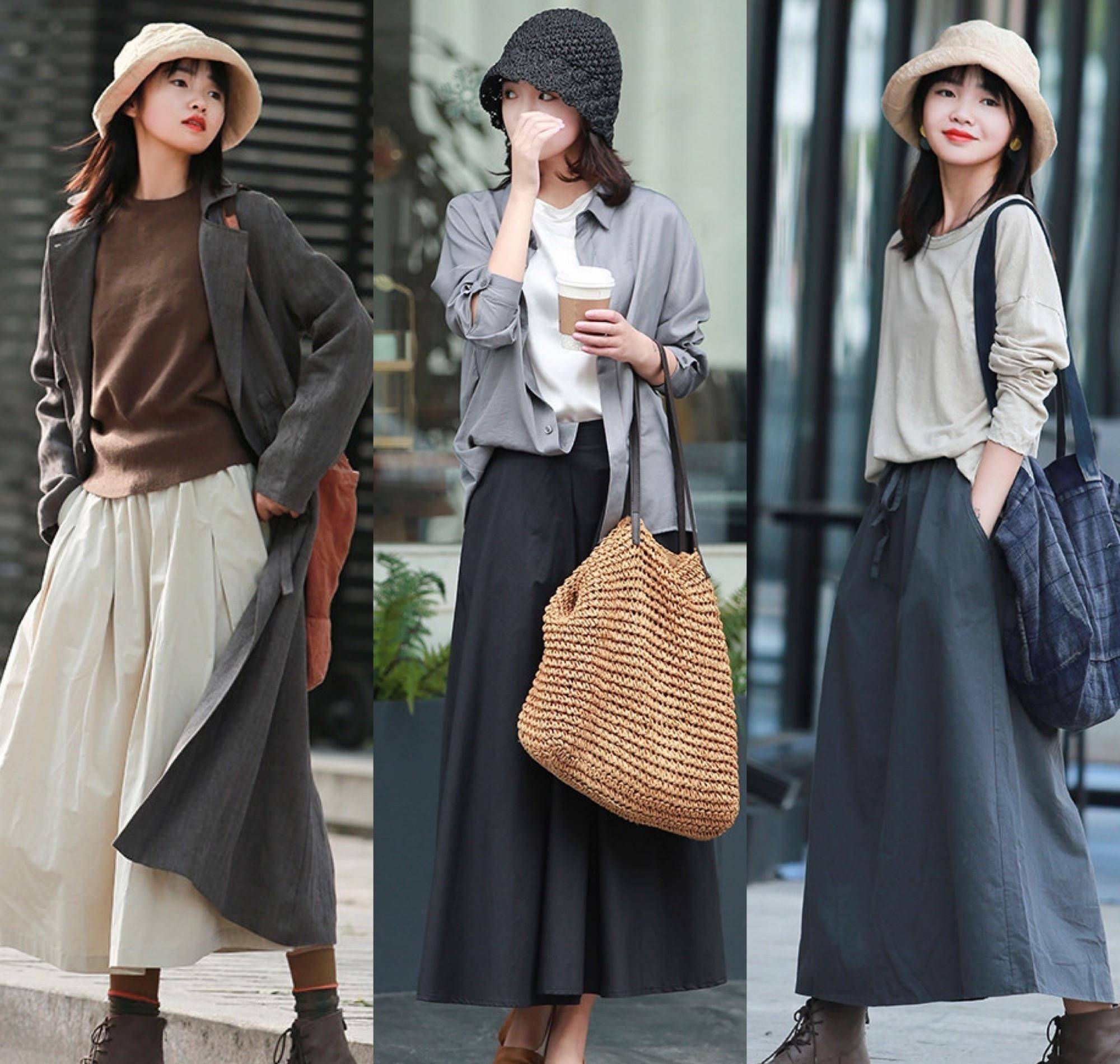 都能|三月旅游,爱上慵懒、舒服的“小衫+半身裙”穿搭:很美很有韵味