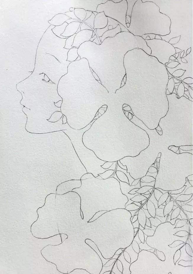 同年美术 | 教你用水彩画唯美少女,成品清新动人!